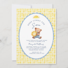 Here Comes the Son Bear Baby Shower Invitation  招待状