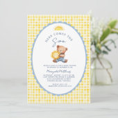 Here Comes the Son Bear Baby Shower Invitation  招待状 (スタンド正面)