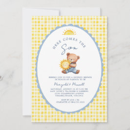 Here Comes the Son Bear Couples Baby Shower  招待状