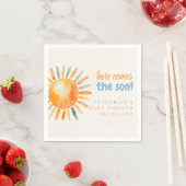 Here Comes the SON Boho Baby Shower Napkins スタンダードカクテルナプキン (インサイチュ)