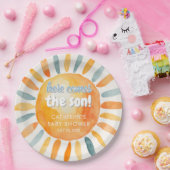 Here Comes the SON Boho Baby Shower Paper Plates ペーパープレート (パーティー)