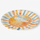 Here Comes the SON Boho Baby Shower Paper Plates ペーパープレート (アングル)