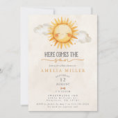 Here Comes the Son Boho Boy Baby Shower 招待状 (正面)