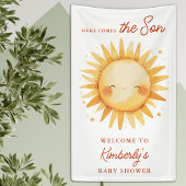 Here Comes The Son Boho Cute Baby Shower Welcome 横断幕