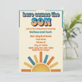 Here Comes the SON, Boho Sun Baby Shower 招待状 (スタンド正面)