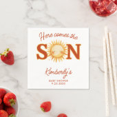 Here Comes The Son Boho Sunshine Cute Baby Shower スタンダードカクテルナプキン (インサイチュ)