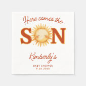 Here Comes The Son Boho Sunshine Cute Baby Shower スタンダードカクテルナプキン (正面)