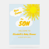 Here Comes The Son Boy Baby Shower アクリルサイン (正面)