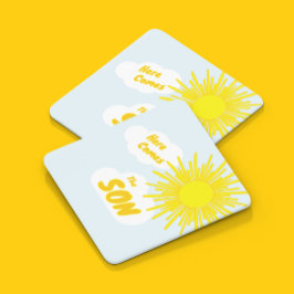 Here Comes The Son Boy Baby Shower スクエアペーパーコースター