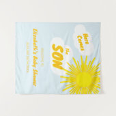 Here Comes The Son Boy Baby Shower タペストリー (正面(横))