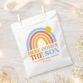 Here Comes The Son Boy Baby Shower フェイバーバッグ (クリップ留めされた状態)