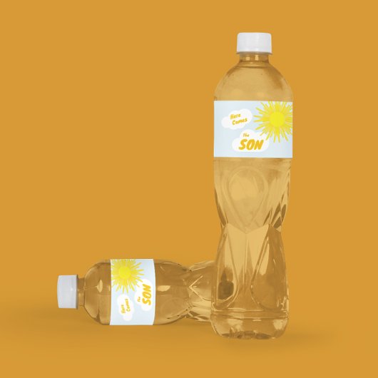 Here Comes The Son Boy Baby Shower ペットボトルラベル