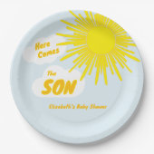 Here Comes The Son Boy Baby Shower ペーパープレート (正面)