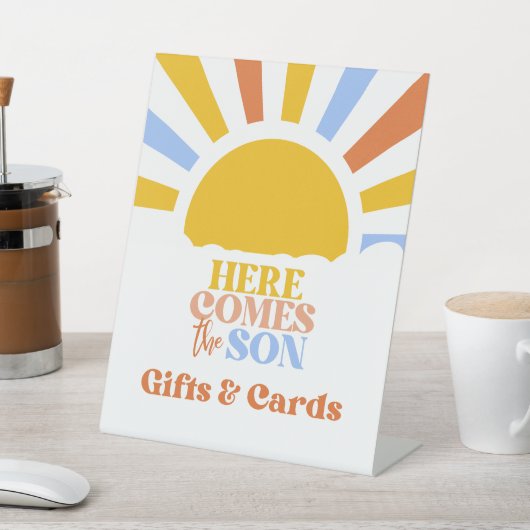 Here Comes The Son Boy Baby Shower 台座サイン (インサイチュ)