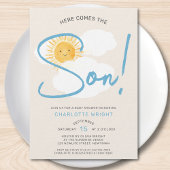 Here Comes The Son Boy Baby Shower 招待状