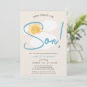 Here Comes The Son Boy Baby Shower 招待状 (スタンド正面)