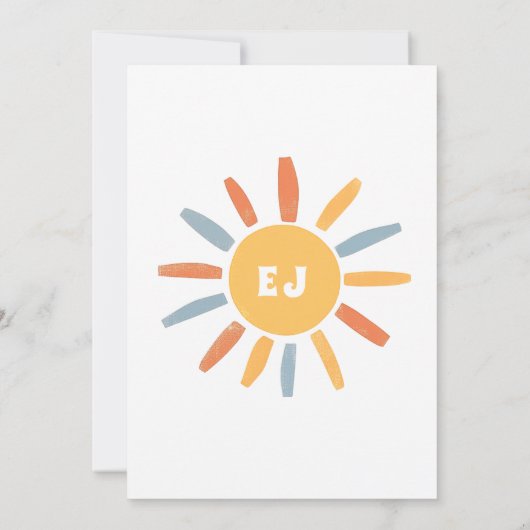 Here Comes The Son Boy Baby Shower 招待状 (裏面)