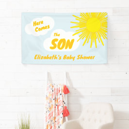 Here Comes The Son Boy Baby Shower 横断幕