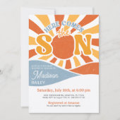 Here Comes the Son Boy Baby Shower Invit 招待状 (正面)