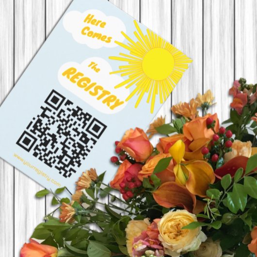 Here Comes The Son Boy Baby Shower Registry エンクロージャーカード