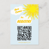 Here Comes The Son Boy Baby Shower Registry エンクロージャーカード (正面)