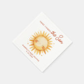 Here Comes The Son Cute Sunshine Boho Baby Shower スタンダードカクテルナプキン (角)