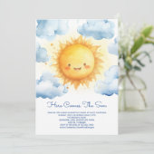 Here Comes The Son Editable Baby Boy Shower 招待状 (スタンド正面)