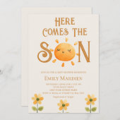 Here Comes The Son Floral Sunshine Baby Shower  招待状 (正面/裏面)