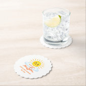 Here Comes the Son Hand Drawn Sunshine Baby Shower ペーパーコースター (インサイチュ)