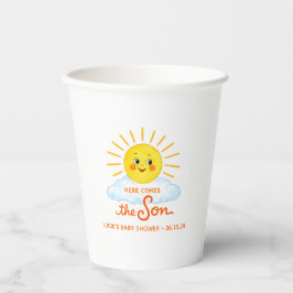 Here Comes the Son Hand Drawn Sunshine Baby Shower 紙コップ