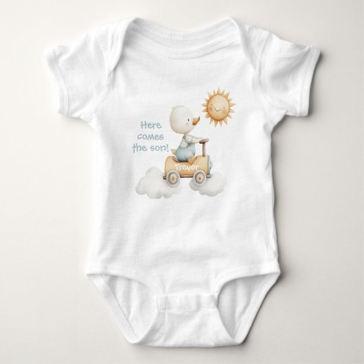 Here Comes the Son Personalized Baby Bodysuit ベビーボディスーツ (正面)