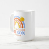 Here Comes The Son Rainbow Boy Baby Shower コーヒーマグカップ (正面左)