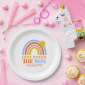 Here Comes The Son Rainbow Boy Baby Shower ペーパープレート (パーティー)