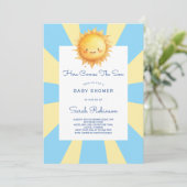 Here Comes The Son Retro Baby Shower 招待状 (スタンド正面)