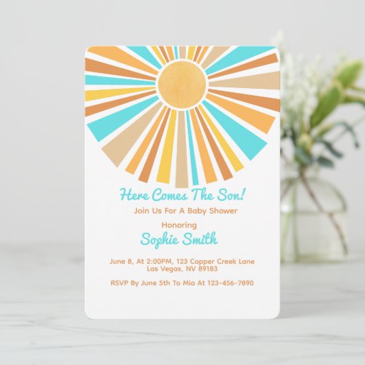 Here Comes The Son, Retro Boho Rainbow 招待状 (スタンド正面)