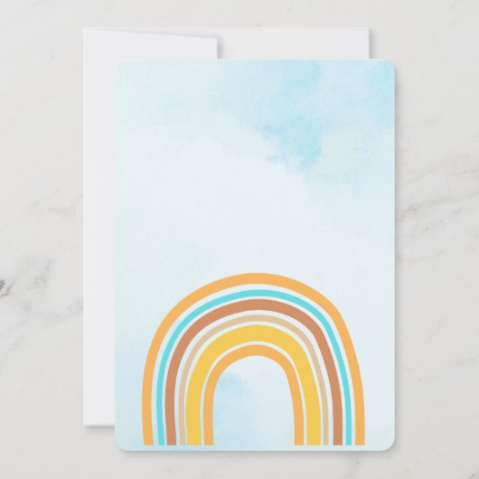 Here Comes The Son, Retro Boho Rainbow 招待状 (裏面)