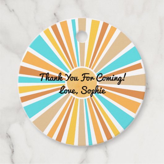 Here Comes The Son, Retro Boho Rainbow Round フェイバータグ (正面)