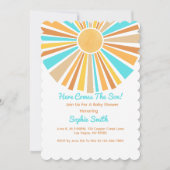 Here Comes The Son, Retro Sunshine Boho Rainbow 招待状 (正面)