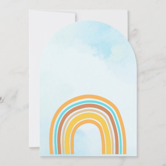 Here Comes The Son, Retro Sunshine Orange Blue  招待状 (裏面)