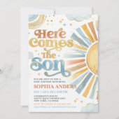 Here Comes the Son Sunshine Baby Shower Invitation 招待状 (正面)