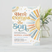 Here Comes the Son Sunshine Baby Shower Invitation 招待状 (スタンド正面)