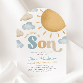 Here Comes the Son Sunshine Baby Shower Invitation 招待状