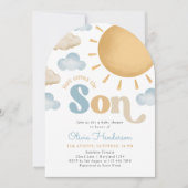 Here Comes the Son Sunshine Baby Shower Invitation 招待状 (正面)