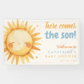 Here Comes the SON Sunshine Boho Boy Baby Shower 横断幕 (横)