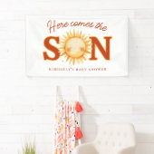 Here Comes The Son Sunshine Boho Boy Baby Shower 横断幕 (インサイチュ)
