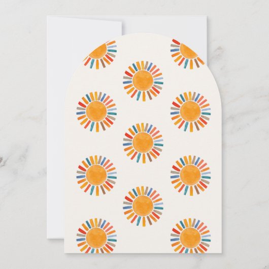 Here Comes the Son Sunshine Boy Baby Shower 招待状 (裏面)