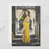 Here comes the son yellow sun photo baby shower 招待状 (裏面)