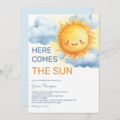 Here comes the Sun Baby Boy Shower 招待状 (正面/裏面)