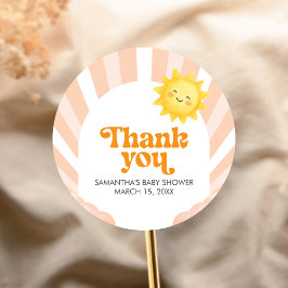 Here Comes the Sun Baby Shower ラウンドシール