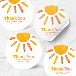 Here comes the Sun  Baby Shower ラウンドシール